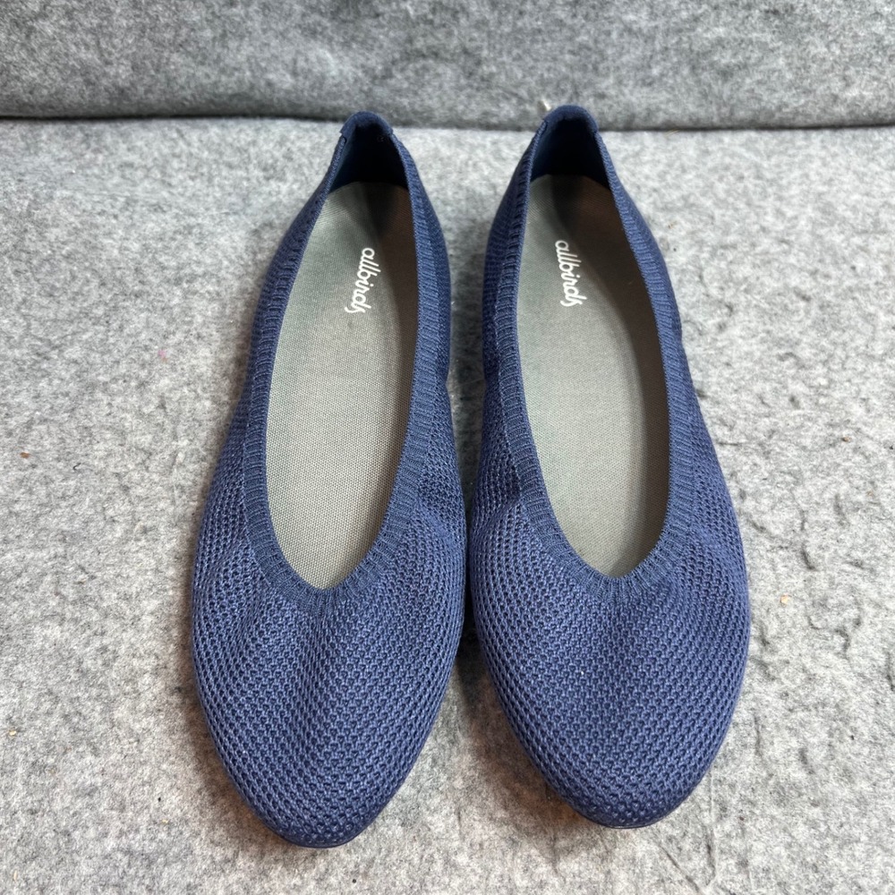 Allbirds Tree Breezers Blue Knit Ballet Flats Sustainable Womens Size 8